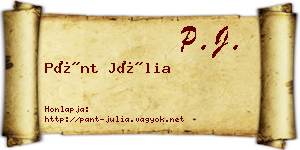 Pánt Júlia névjegykártya